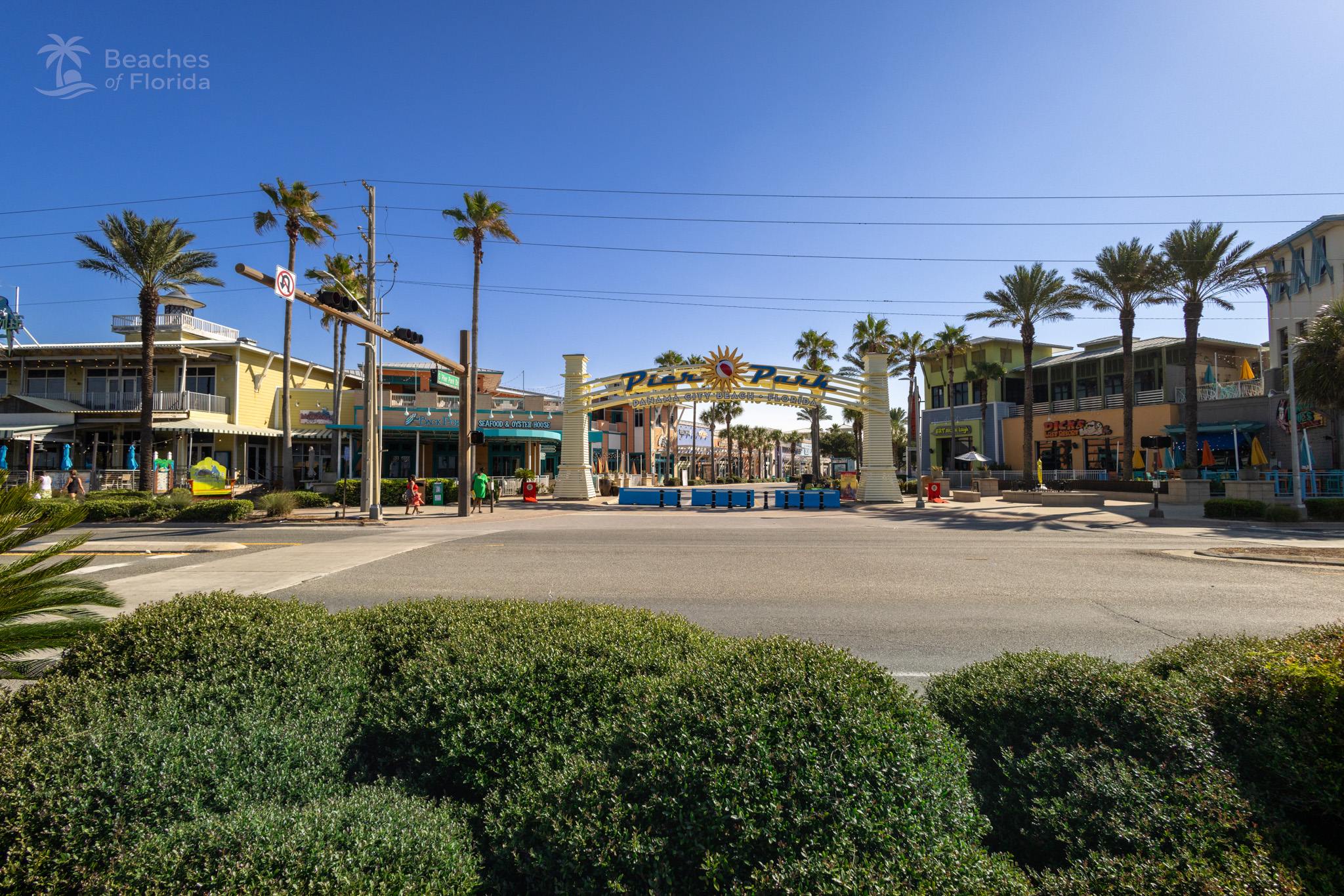 Pier Park shopping and dining entrance at Panama City Beach