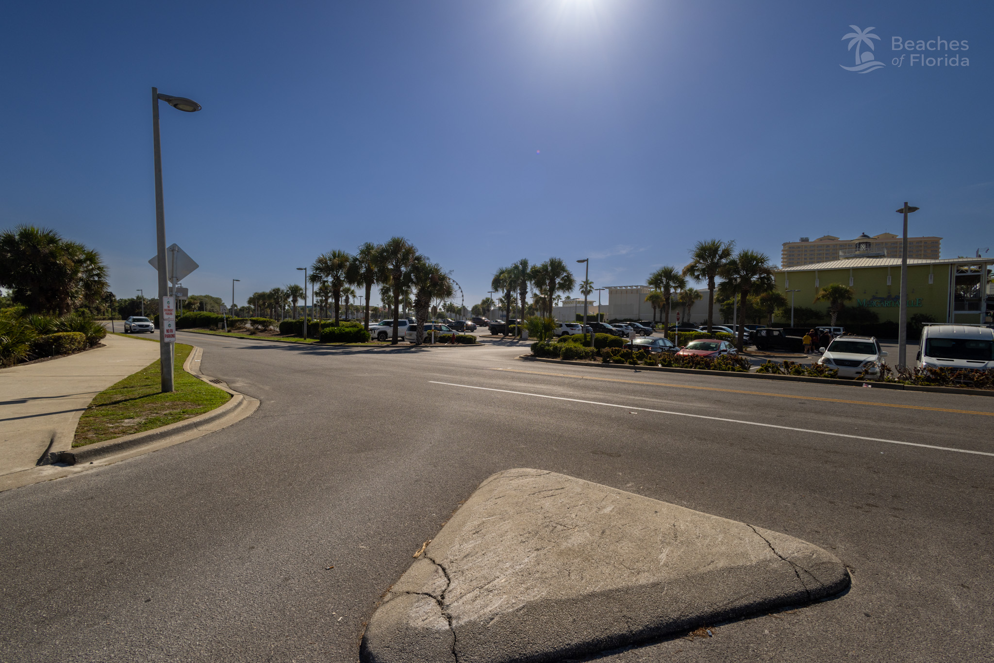 Parking area near the beach at Panama City Beach