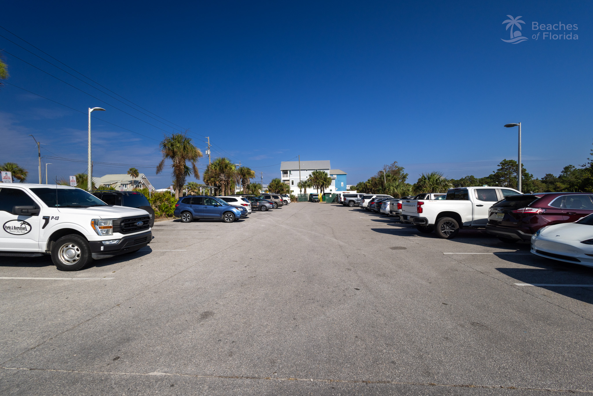 Free public parking lot at Panama City Beach